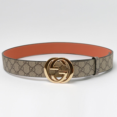 Designer Gucci Leather Belt Golden