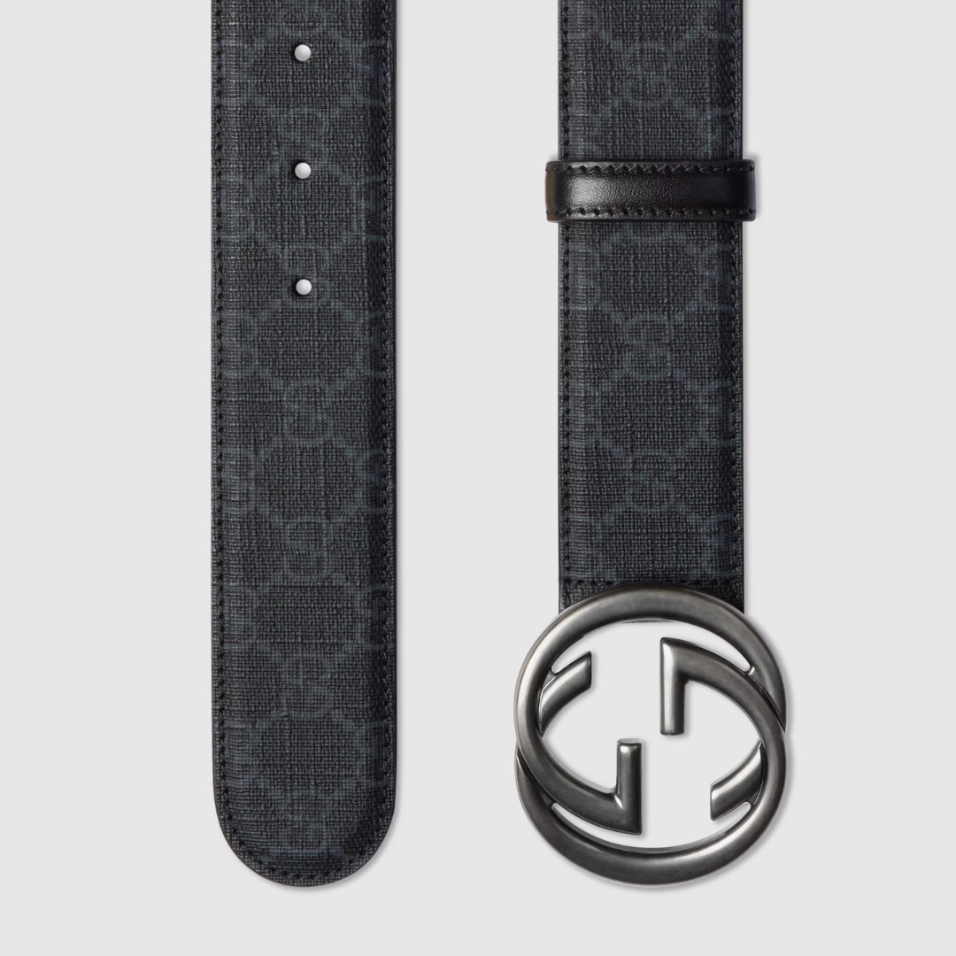 Designer Gucci Leather Belt Grey