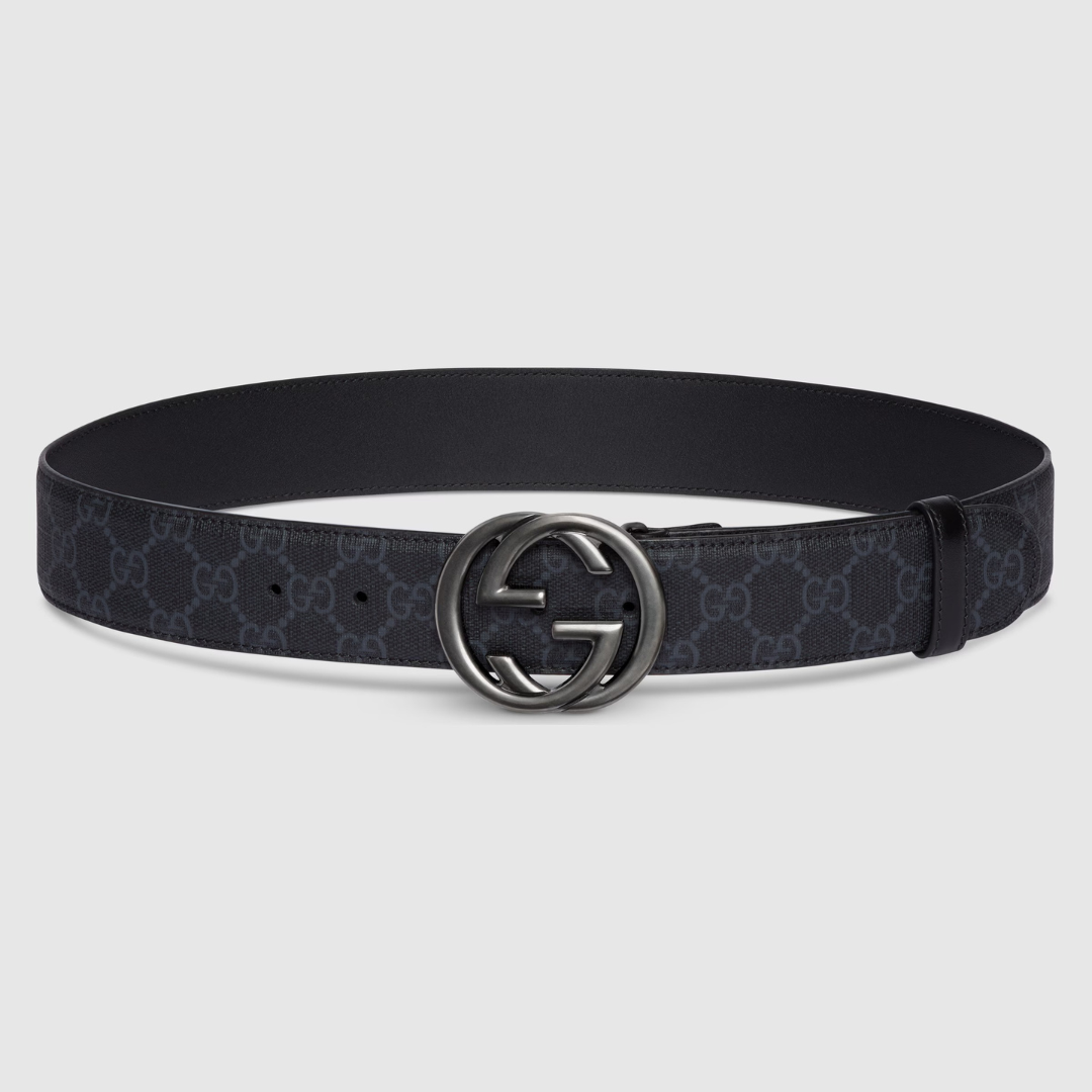 Designer Gucci Leather Belt Grey