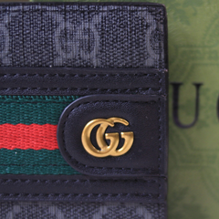 Designer Gucci Leather Bifold Men Wallet Black ( Made in Italy )