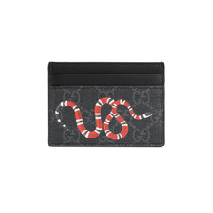 Designer Gucci Leather Card Holder Grey ( Made in Italy)