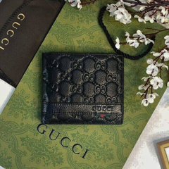 Designer Gucci Wallet For Men Cow Leather Black