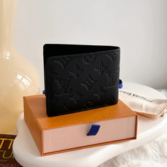 Designer LV Bifold Men Wallet Textured Black ( Made in Italy )