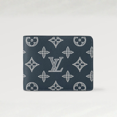 Designer LV Bifold Men Wallet Textured Grey ( Made in Italy )