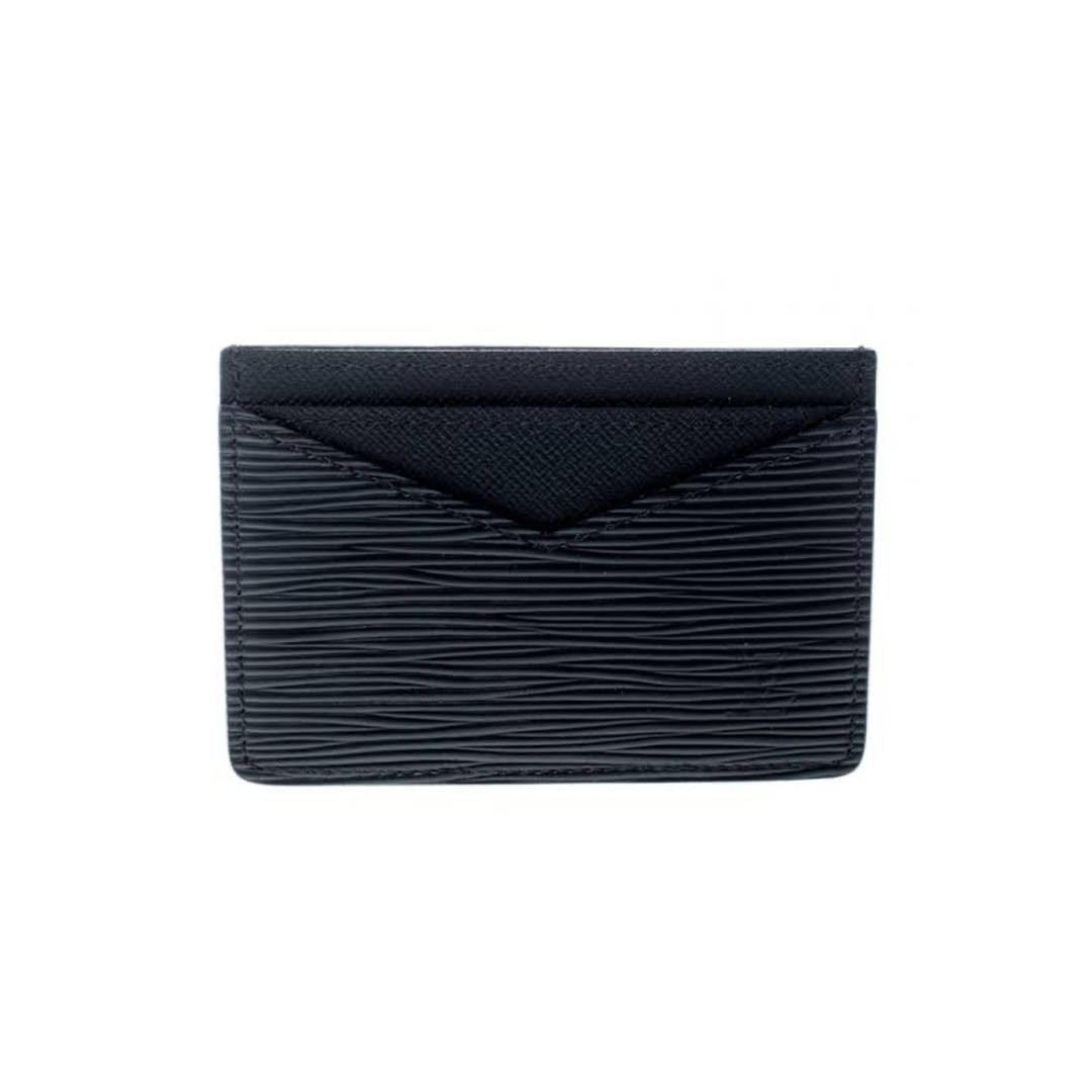Designer LV Leather Card Holder Black ( Made in Italy)