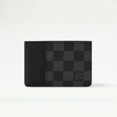 Designer LV Leather Card Holder Grey ( Made in Italy)