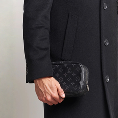 Designer LV Leather Toiletry Pouch Black ( Made In USA )