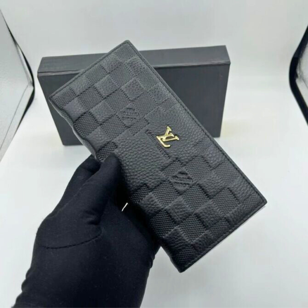 Designer LV Long Wallet For Men Cow Leather