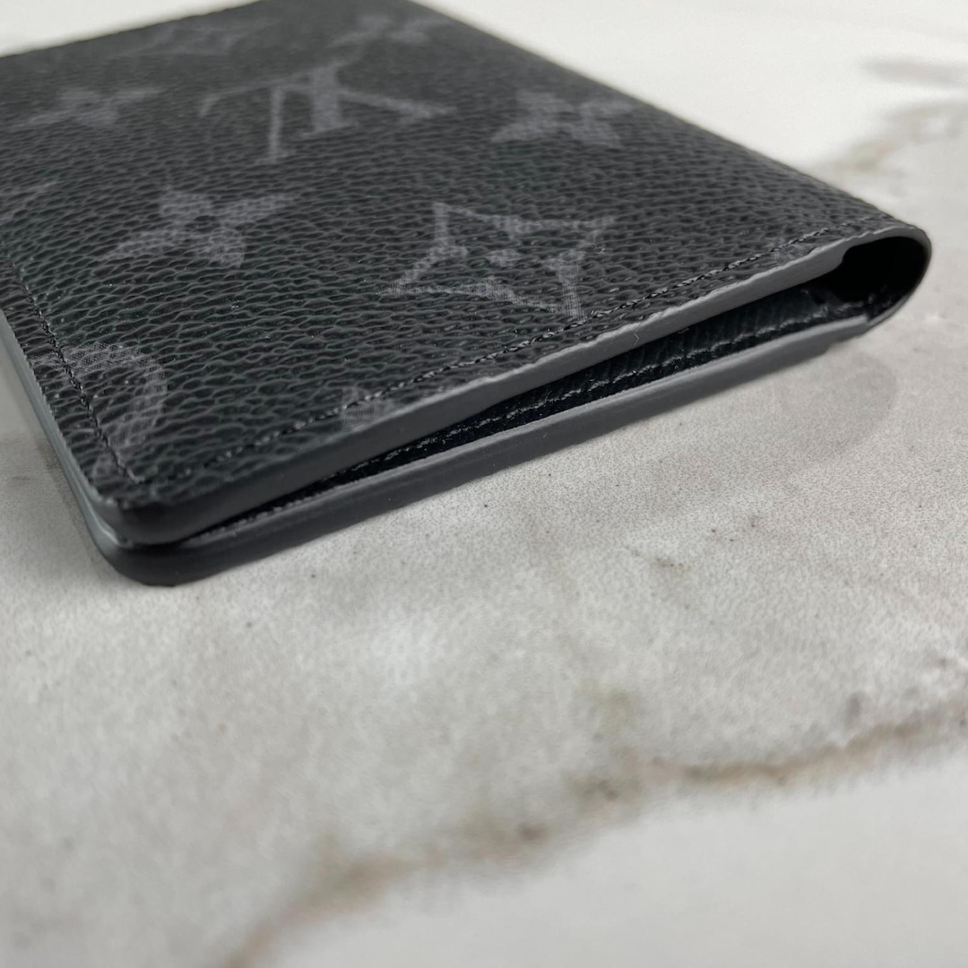Designer LV Premium Leather Card Holder Black ( Made in Italy)