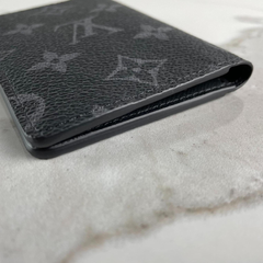 Designer LV Premium Leather Card Holder Black ( Made in Italy)
