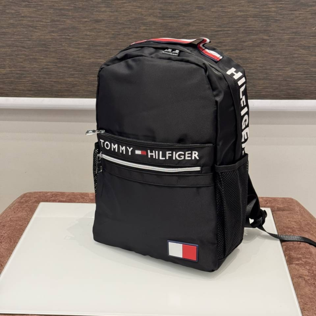 Designer Tommy Hilfiger Backpack Black ( Made in Italy )