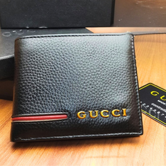 Designer GI Wallet For Men Cow Leather Textured Black