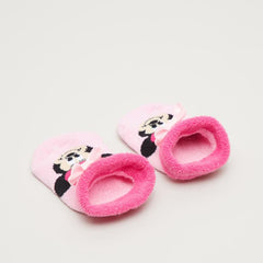 Disney Minnie Mouse Booties with Cuffed Hem Pink (0-6) Months