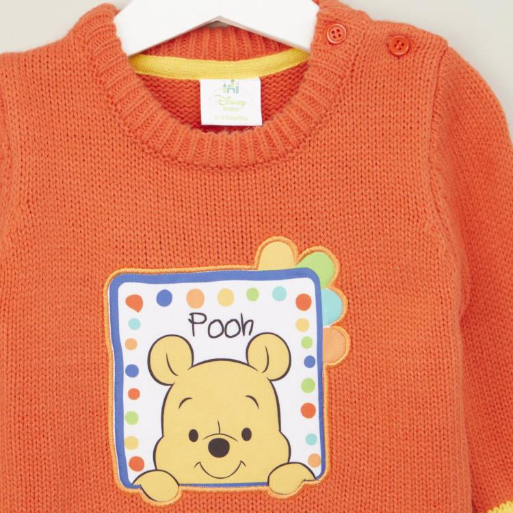 Disney Winnie the Pooh Sweater with Long Sleeves Orange ( 9-12 ) Months