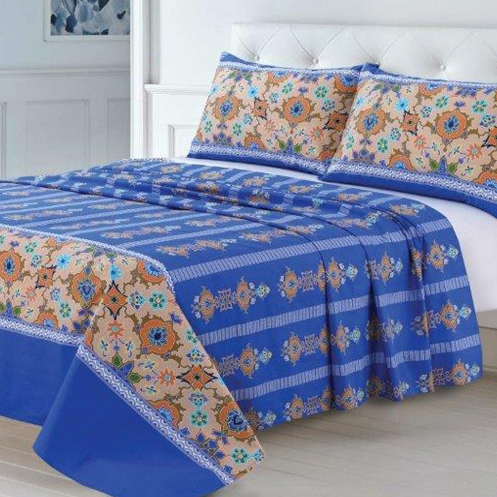 Divinity 3 Pcs Blue Duvet and Pillow Covers Set