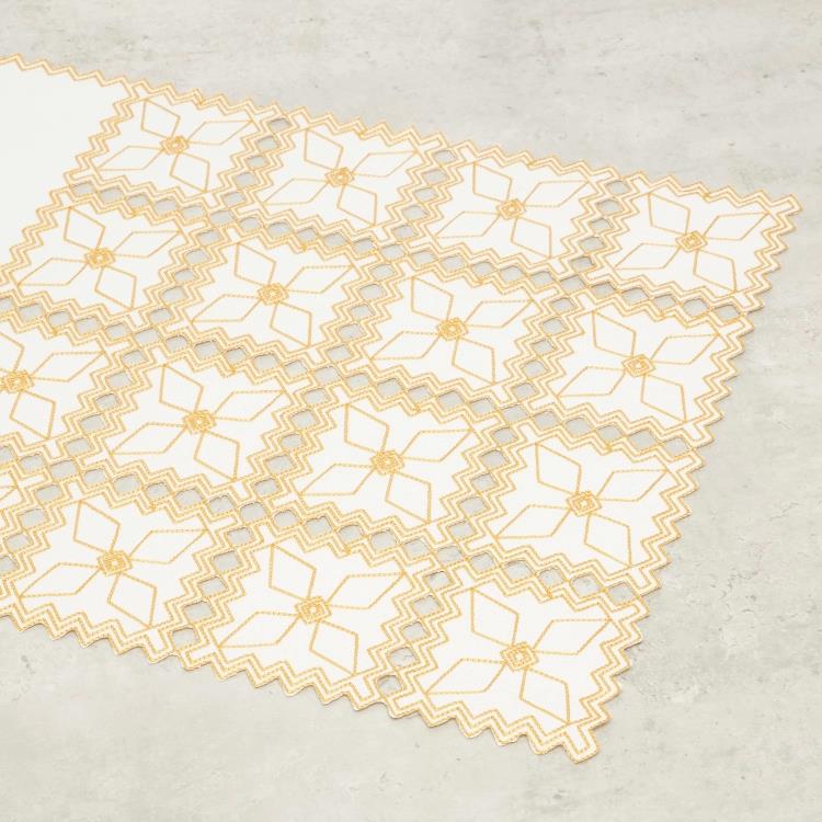 Dmitri Embroidered 1 Pc Table Runner with Cutout Detail