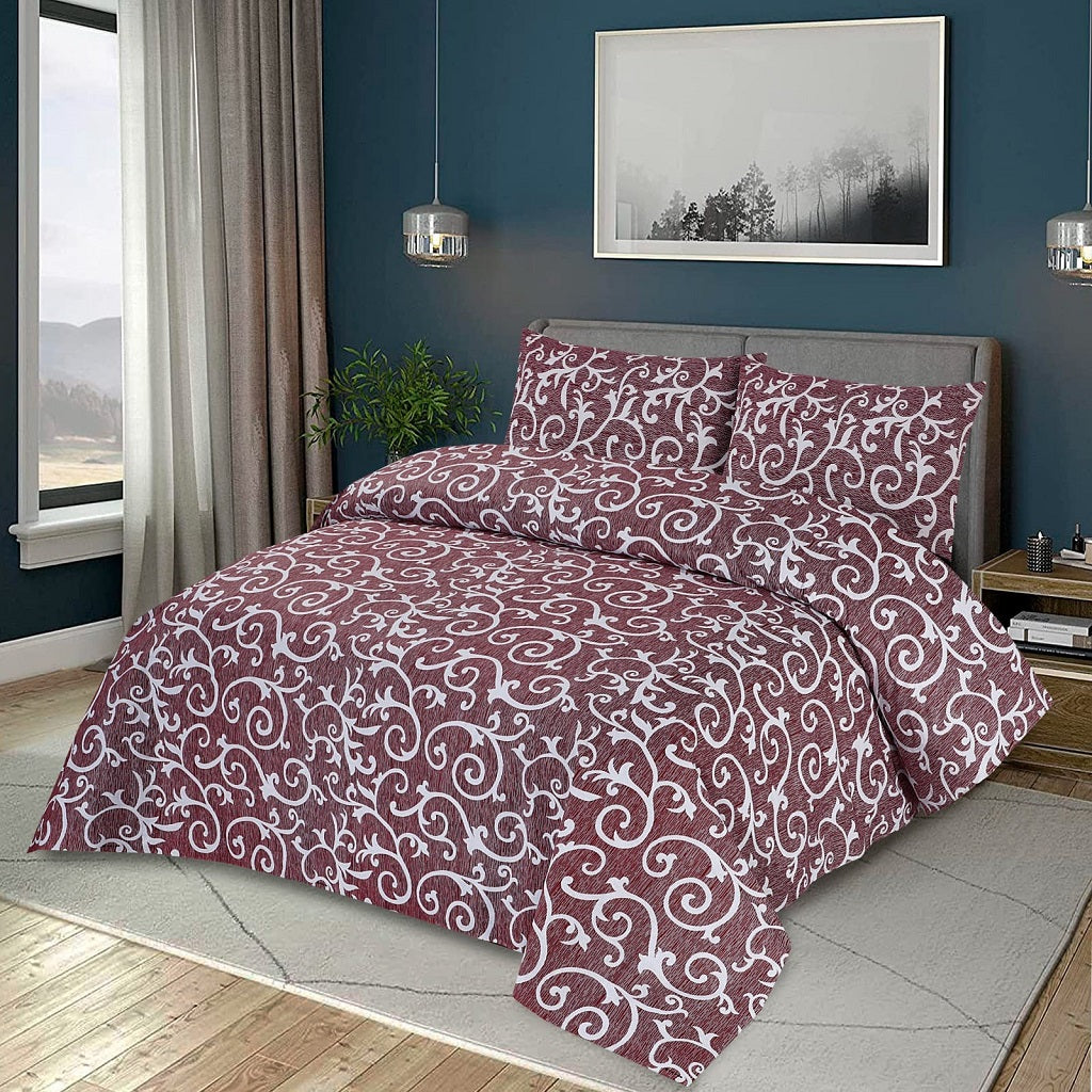 Docile 3 Pcs Bedding Set Brown