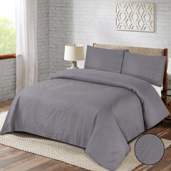 Dominick Satin 3 Pcs Bedding Set Grey