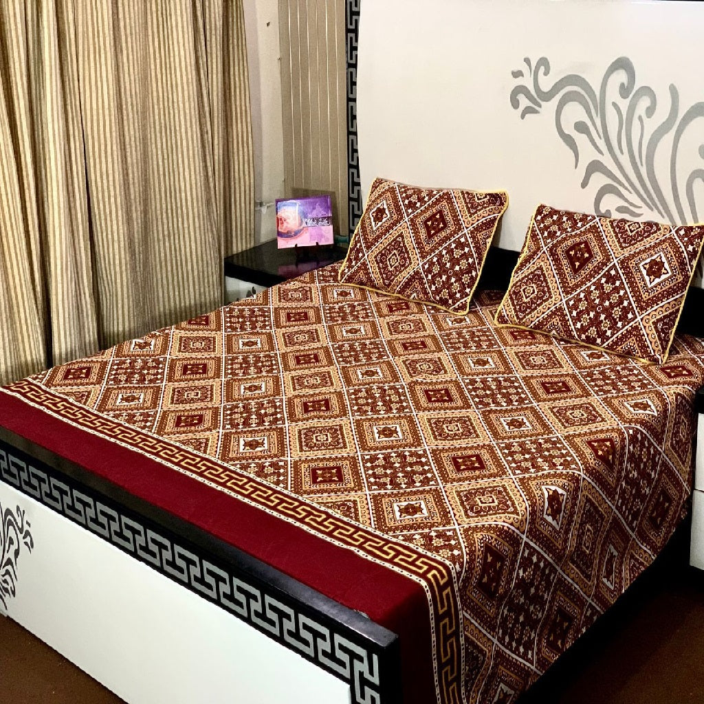 Dutra 3 Pcs Bedding Set Maroon