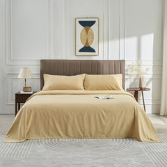 Dyed Plain 3 Pcs Bedding Set Light Beige