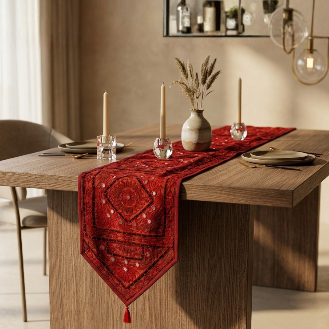 Dysania 1 Pc Table Runner Set Maroon