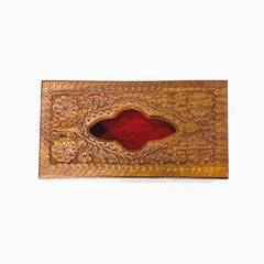 Eidson Carved Wooden Tissue Box