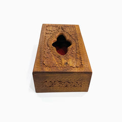 Eidson Carved Wooden Tissue Box