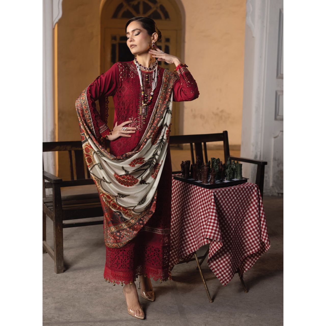 Elif 3PC Unstitched Embroidered Suit (Eid Edition)