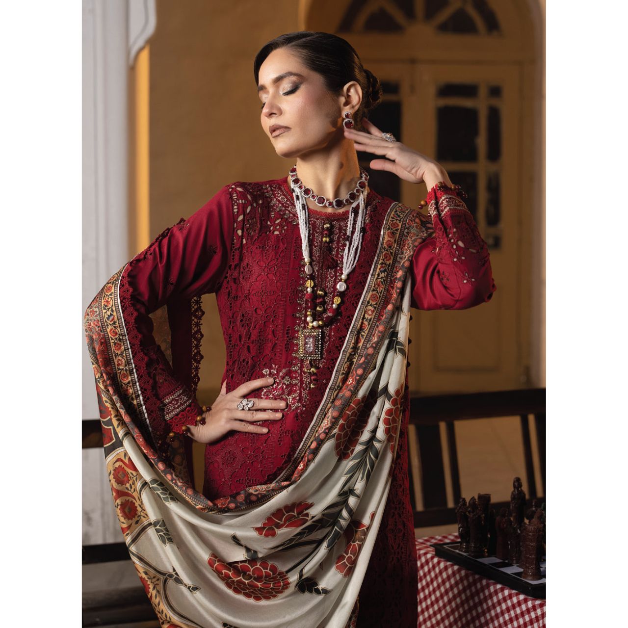 Elif 3PC Unstitched Embroidered Suit (Eid Edition)