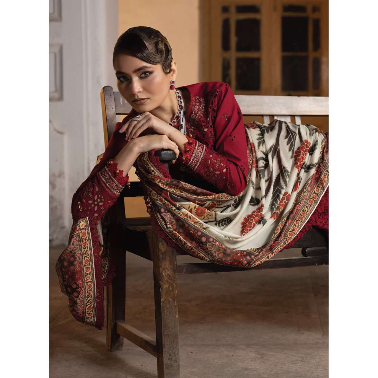 Elif 3PC Unstitched Embroidered Suit (Eid Edition)