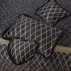 Elixir 5 Pcs Velvet Bedding Set Black