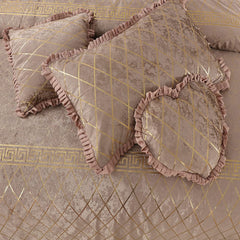 Elixir 5 Pcs Velvet Bedding Set Peach
