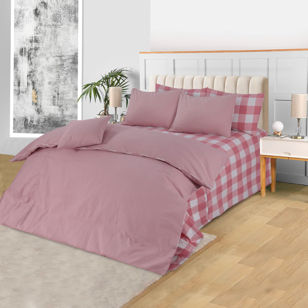 Ephemeral 7 Pcs Duvet Cover Set Pink