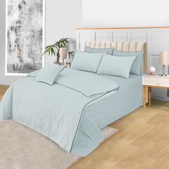 Ephemeral 7 Pcs Duvet Cover Set Sage Green