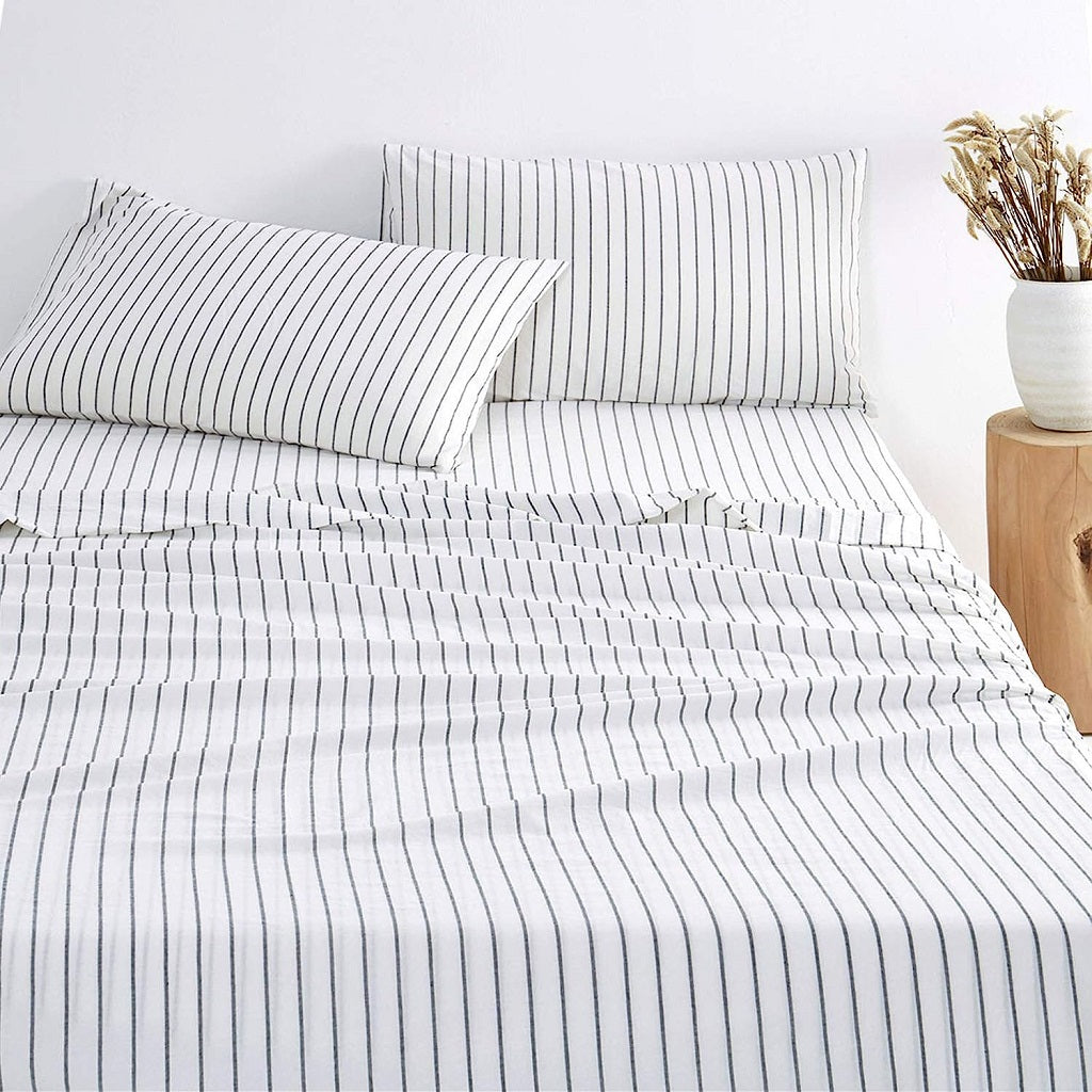 Ersatz 3 Pcs Bedding Set Striped White