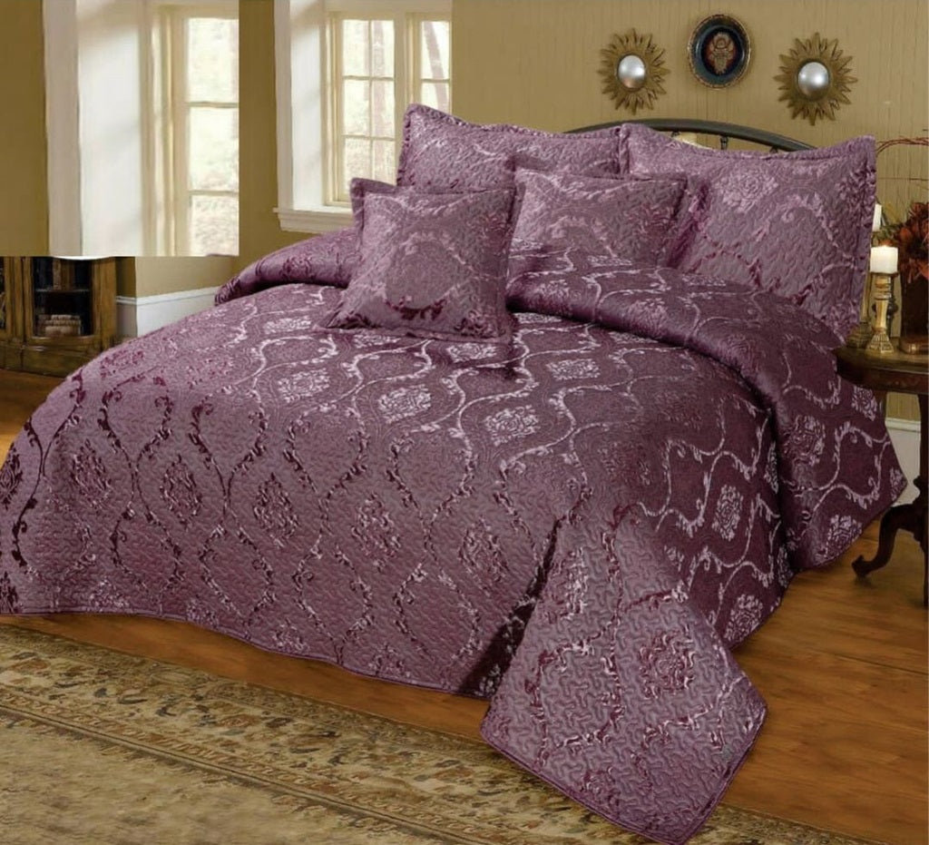 Ethereal 5 Pcs Purple Bed Spread Palachi