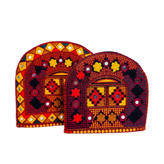 Eunoia 2 Pcs Handmade Tea Cozy Set Maroon