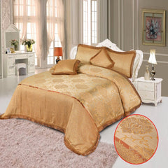 Eutony 5 Pcs Palachi Bed Sheet Set Gold Brown