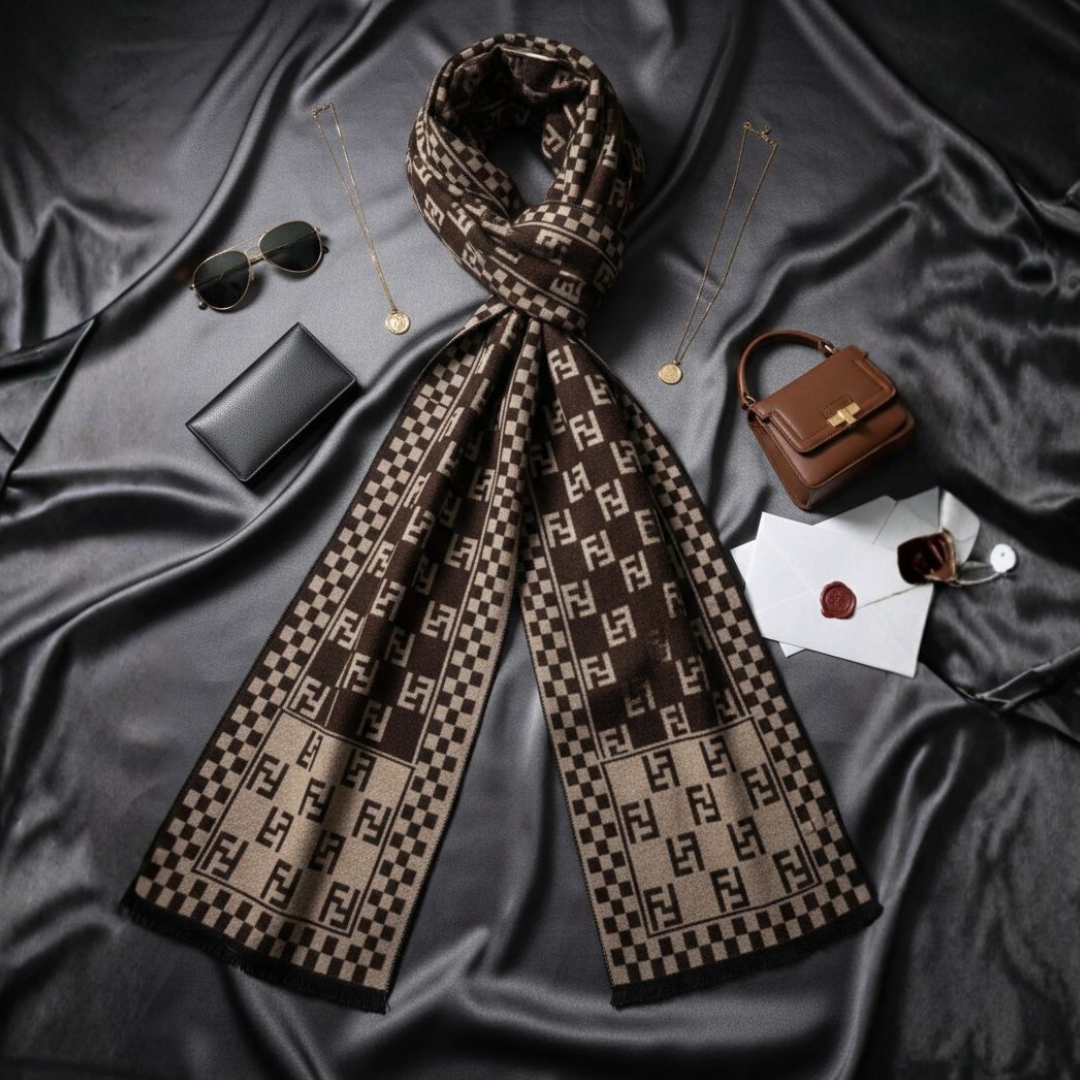 Fendi Wool Scarf Brown