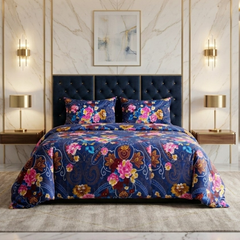 Facile 3 Pcs Bedding Set Floral Blue