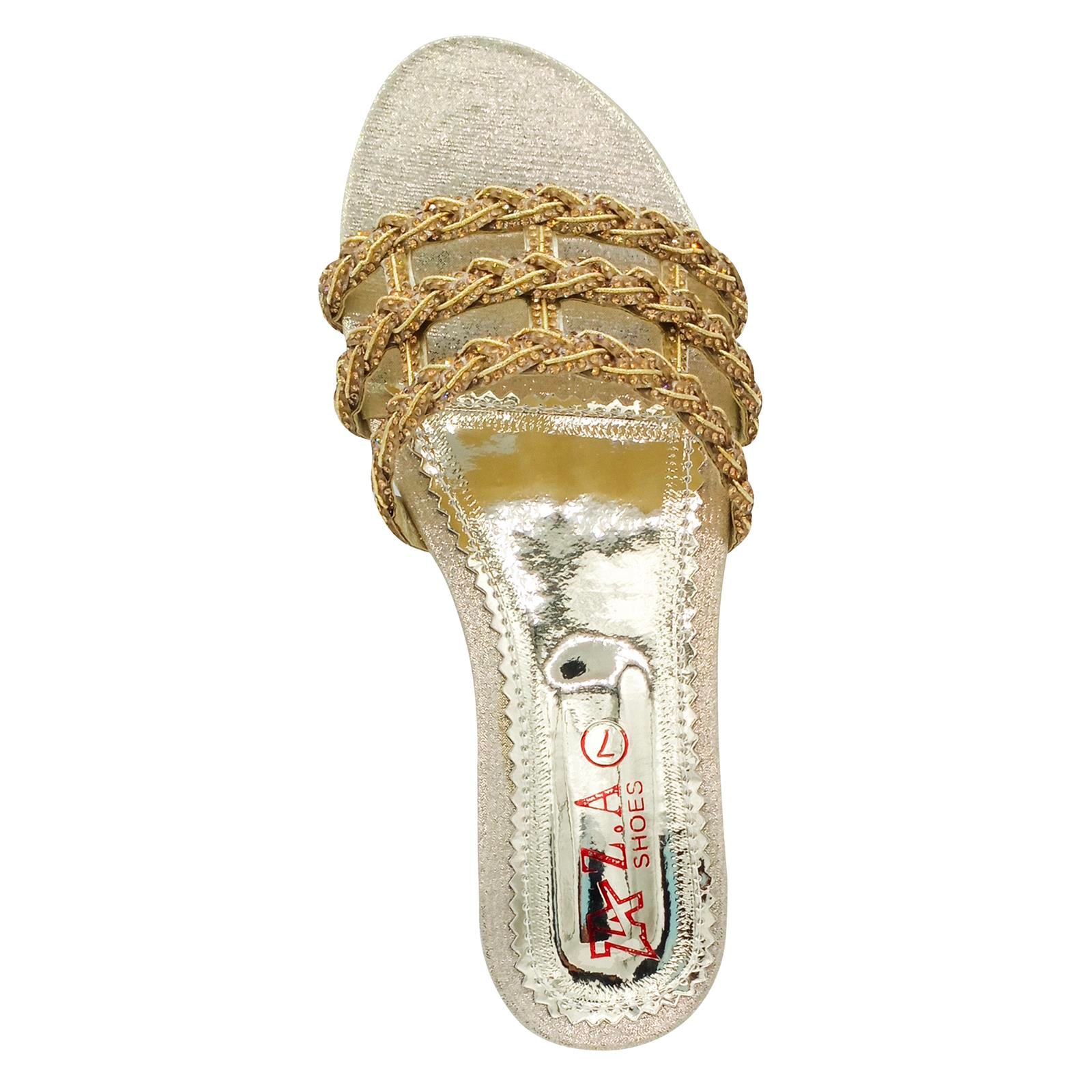 Fancy Flat Ladies Slippers Cream