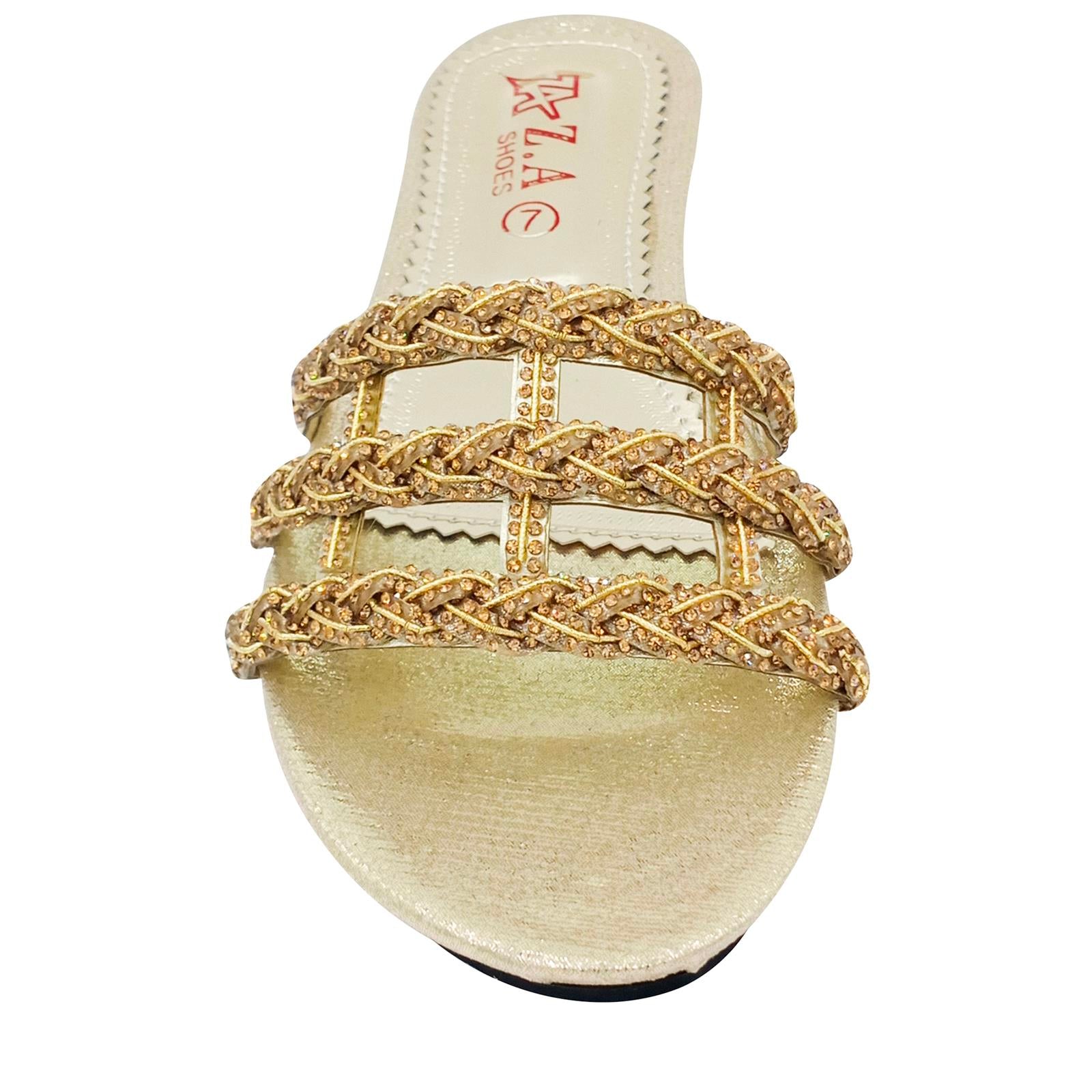 Fancy Flat Ladies Slippers Cream