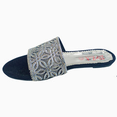 Fancy Flat Slippers for Ladies Grey And Black