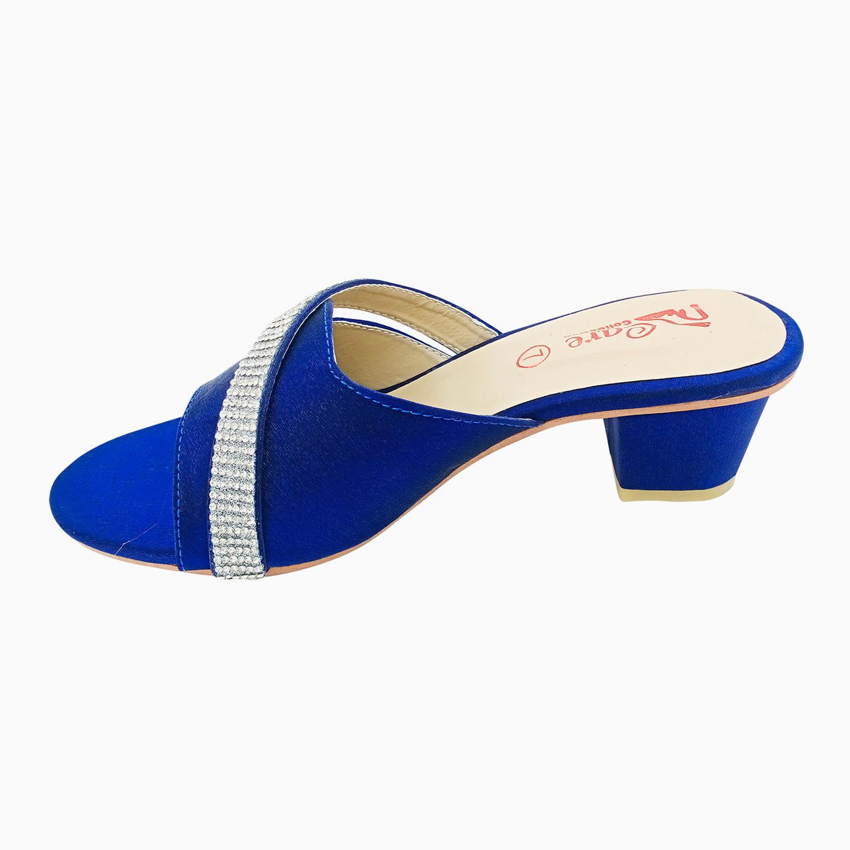 Fancy Heel Slippers for Ladies Blue