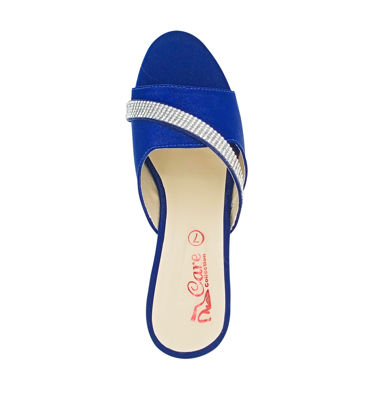 Fancy Heel Slippers for Ladies Blue