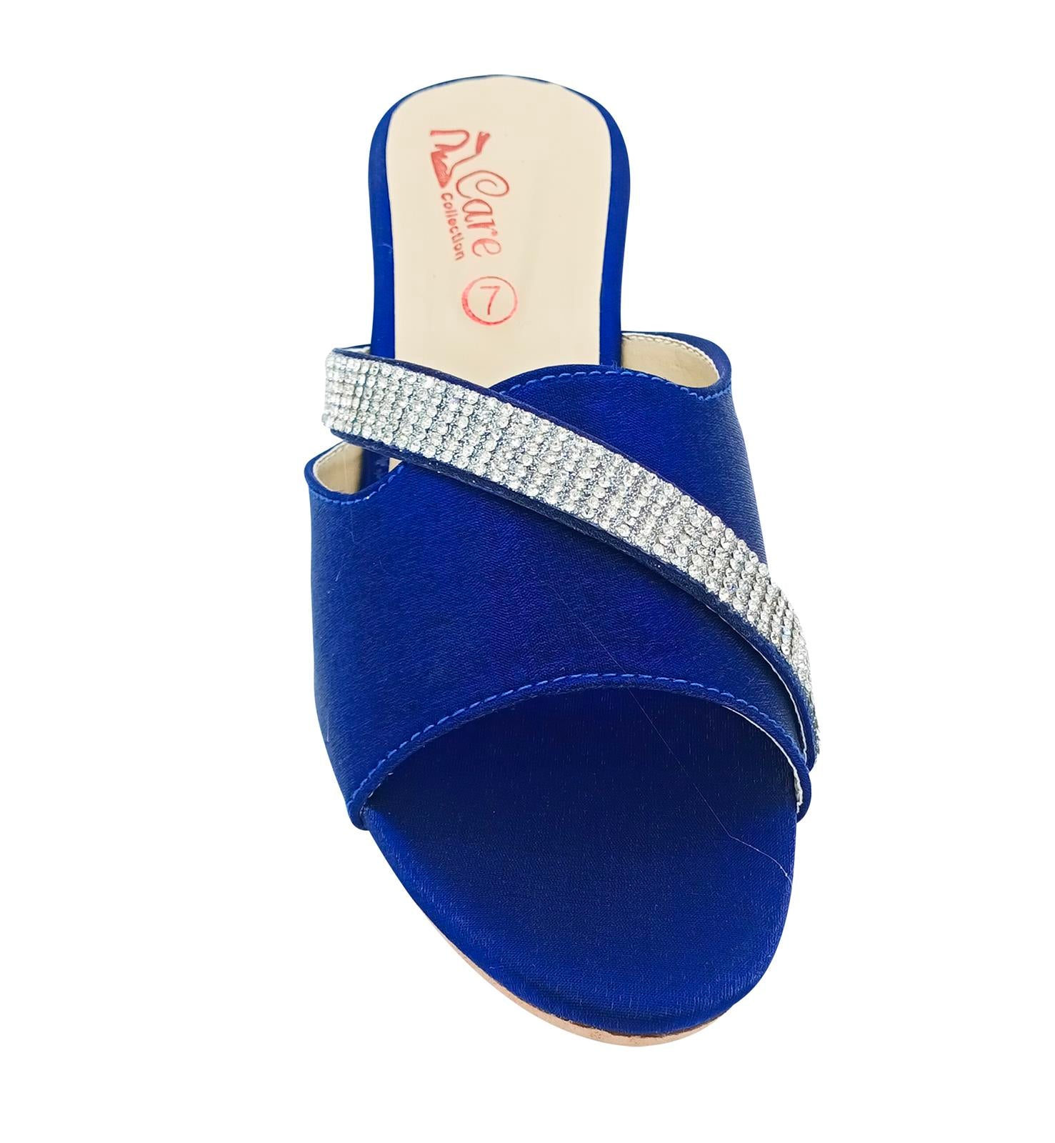 Fancy Heel Slippers for Ladies Blue