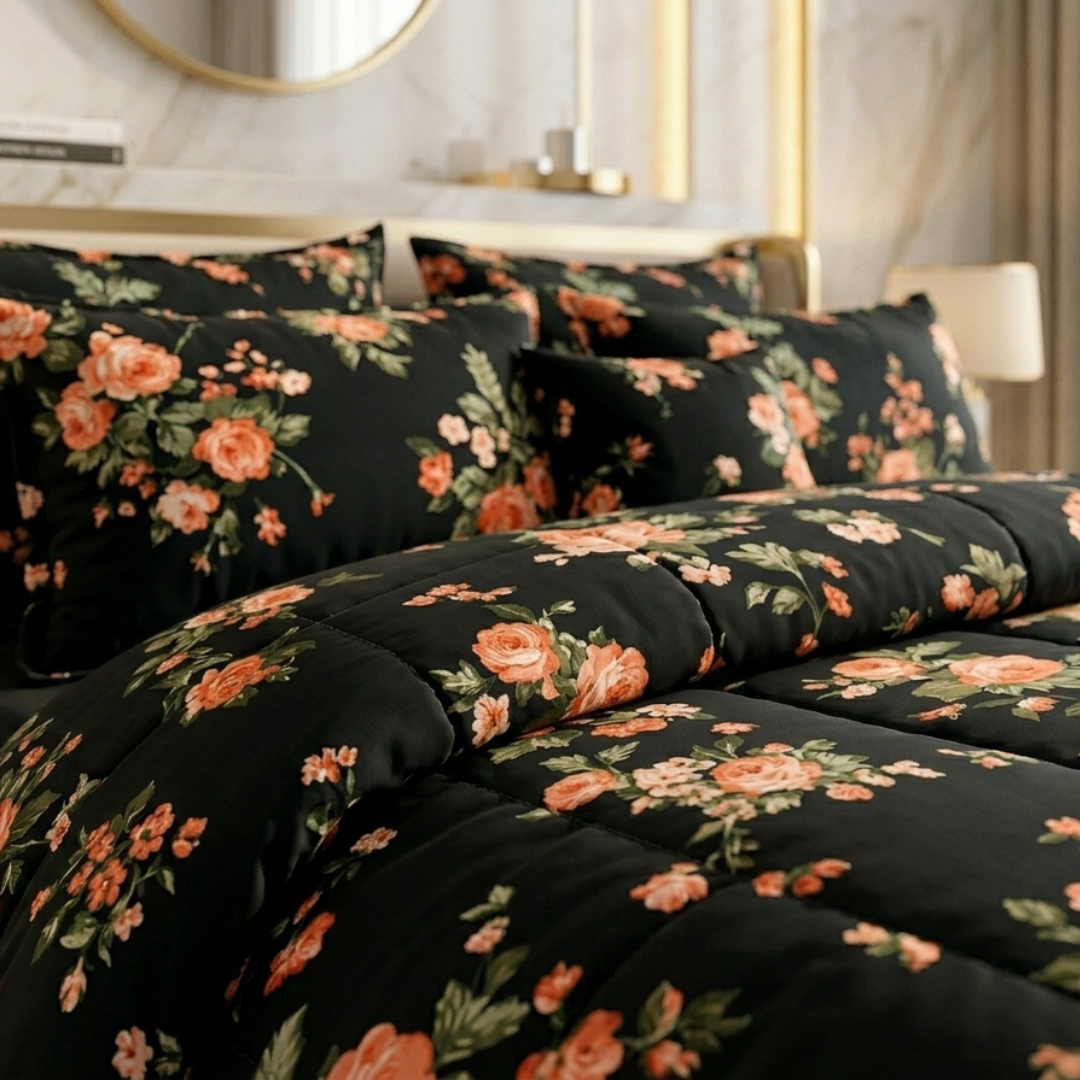 Fiasco 7 Pcs Comforter Set Black