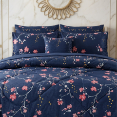 Fiasco 7 Pcs Comforter Set Blue