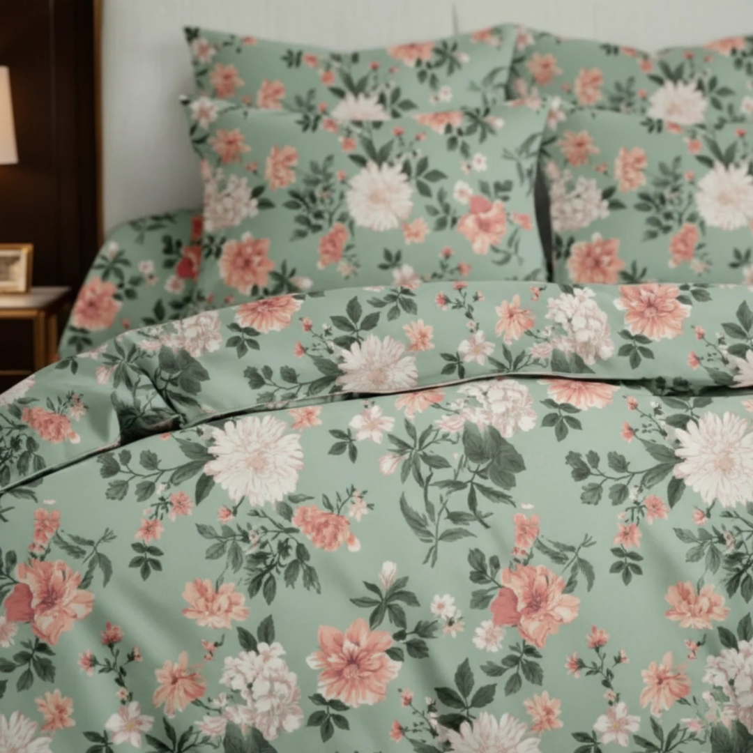 Fiasco 7 Pcs Comforter Set Blue Green