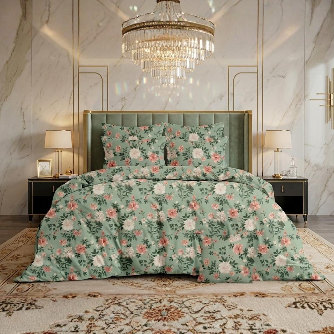 Fiasco 7 Pcs Comforter Set Blue Green